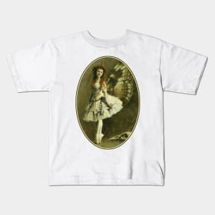 Victorian Gothic Fairy Oval Design Kids T-Shirt